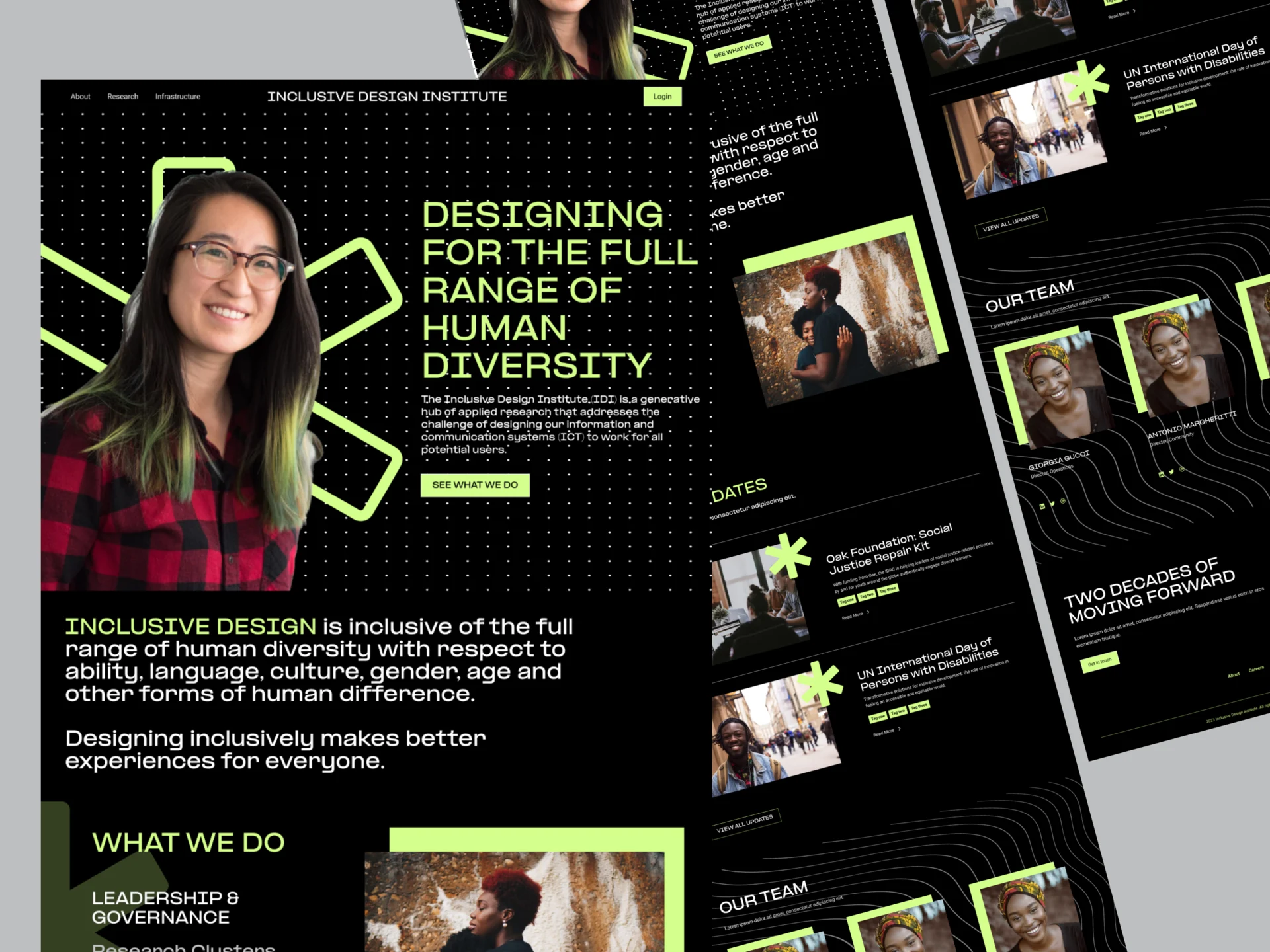 The winning Inclusive Design Institute homepage concept